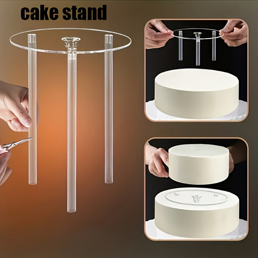 Multi-Tier Cake Layering Kit - 4 Reusable Transparent Dowels and Dividers for Elegant Wedding Baking