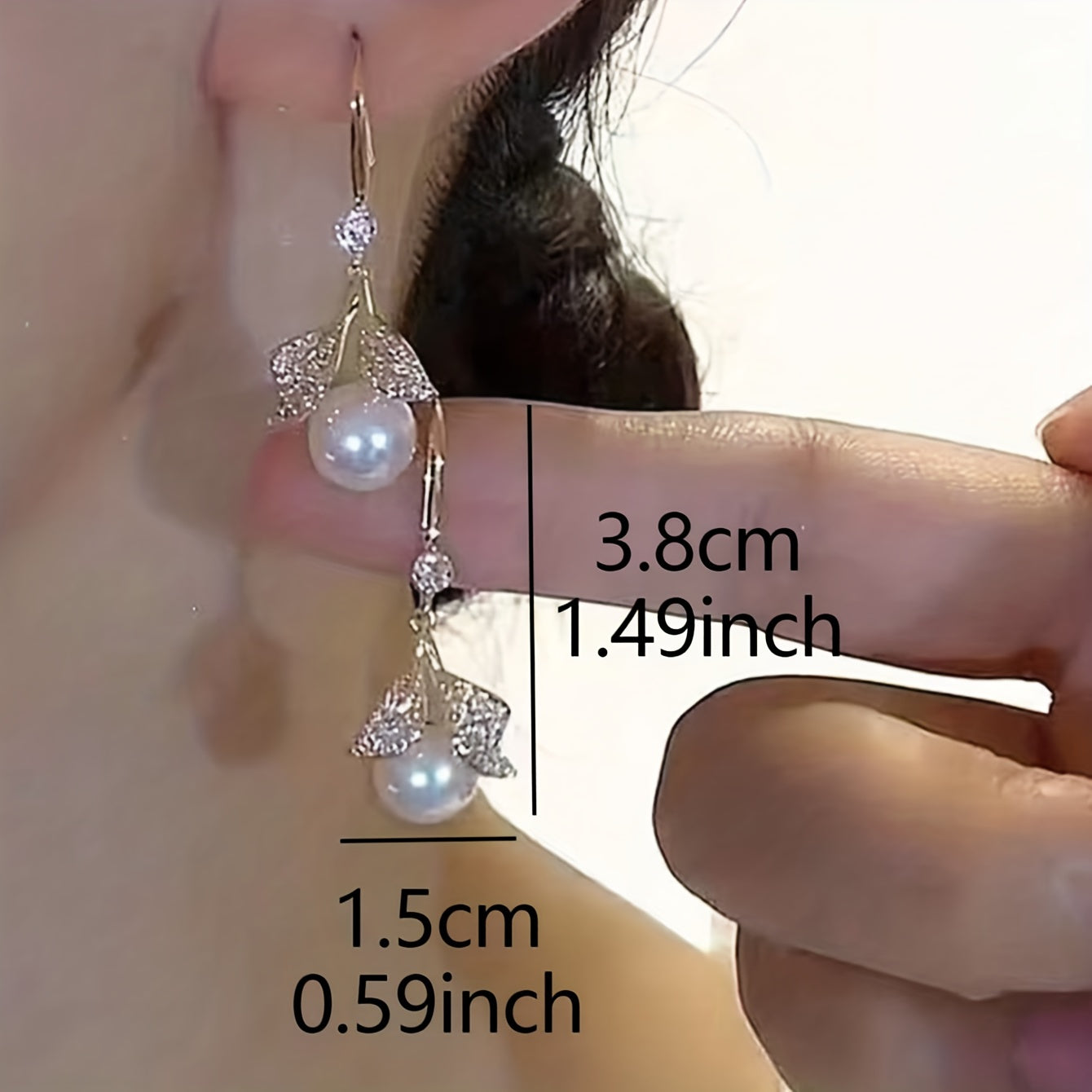 Vintage-Inspired Leaf & Faux Pearl Drop Earrings for Women - Zinc Alloy with Copper Posts, Perfect for Casual Attire