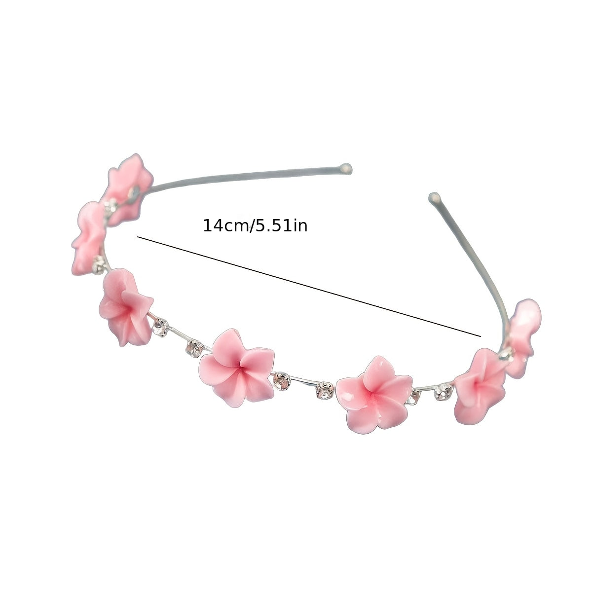 1pc Women's Sparkling -like Light Blue Floral Headband with Delicate Flower Petals & Secure Hair Clip - Elegant Hair Accessory for Weddings, Parties, Casual Attire - Comfortable Hair Band for Sensitive Scalp, Non-Irritating H