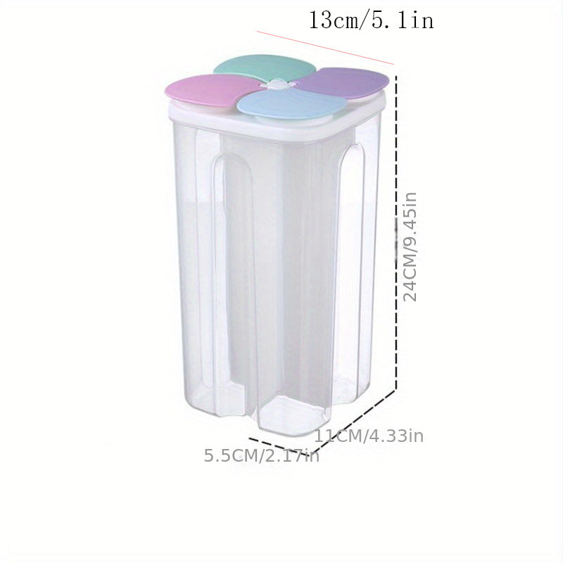 1pc Moisture-Proof Cereal Jar with Divided Compartments - Perfect for Home Kitchen Storage