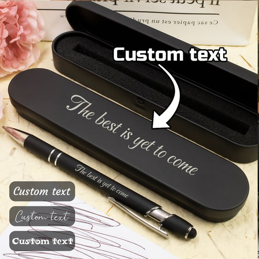 Aurora Pen C1 - Custom Ballpoint Pen - with Name And Gift Box, Personalized Teacher Pen, Customizable Gel Pen, Can Be Personalized with Text, Birthday Gift, Teacher'S Day Gift, Black, for Friends, Couples, Family, Office.