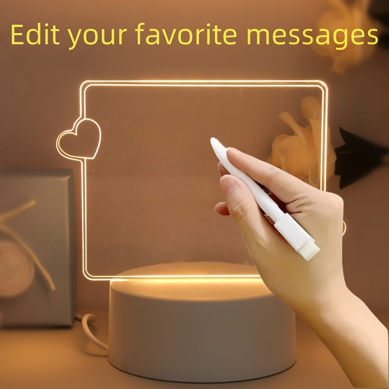USB-Powered 3D Heart Night Lamp with Pen - Perfect for Valentine's Day, Bedroom, Living Room, or Office Decor