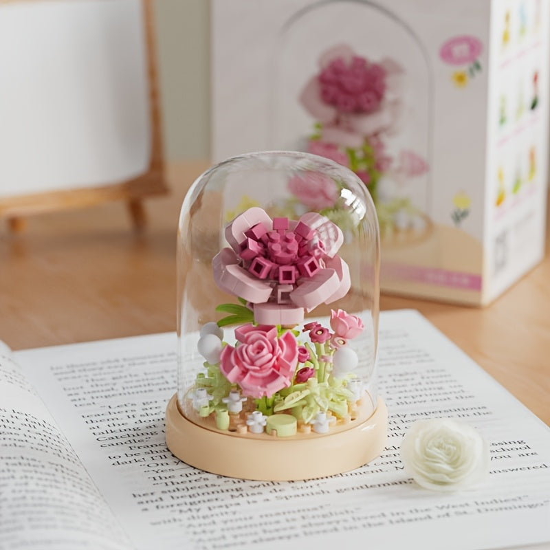 Small Particle Building Block Flower Assembly DIY Toy Home Desktop Decoration Model Holiday Gift for Mother's Day and Valentine's Day