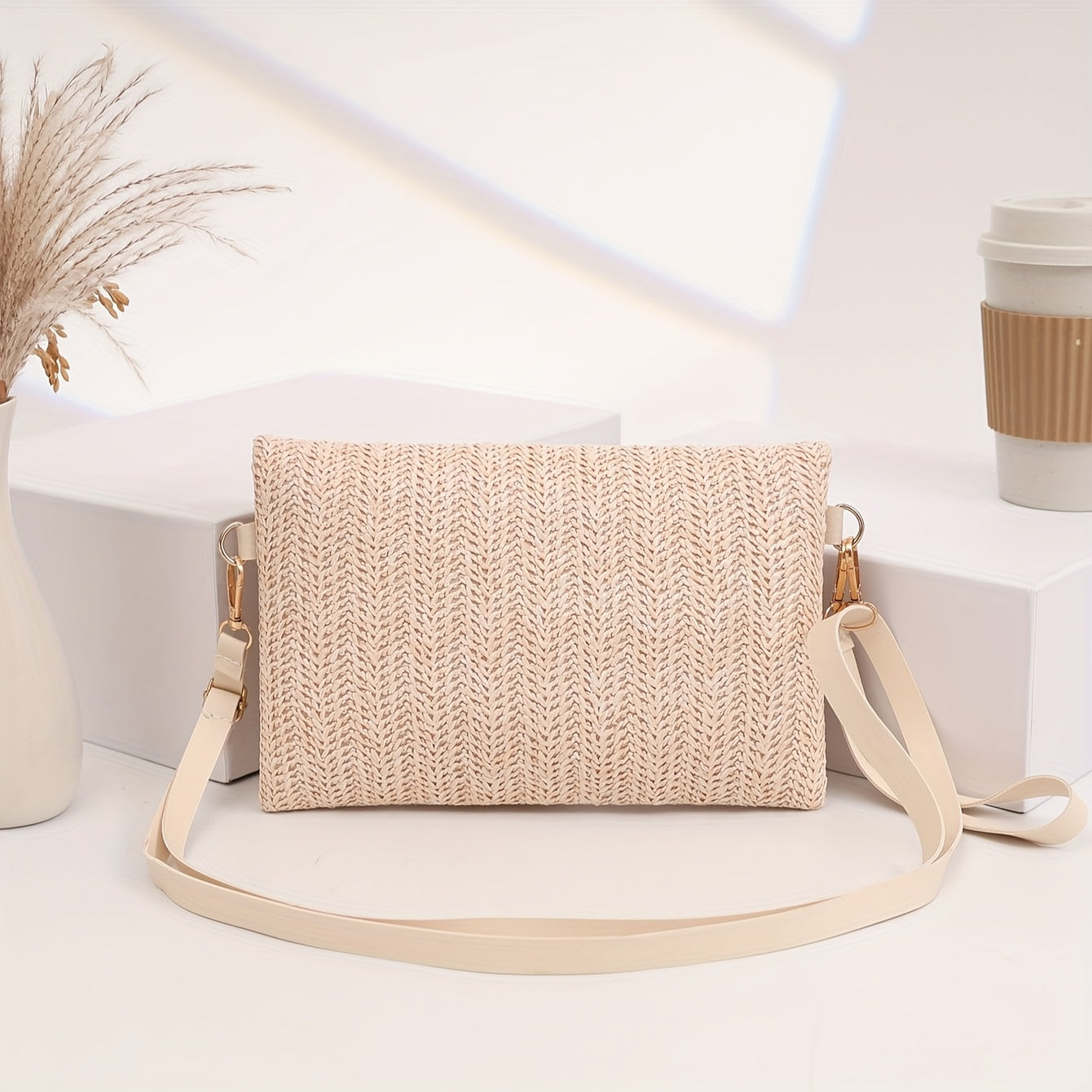 Elegant Women'S Crossbody Bag with Adjustable Strap, Sunflower Embellishment, and Snap Closure