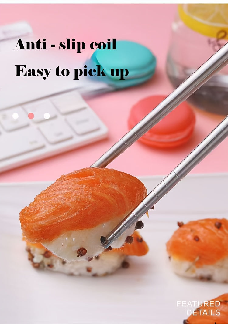 Stainless Steel Cutlery Set with Portable Storage Box - Durable Polished Finish, Includes Spoon, Fork, and Chopsticks, Ideal for Camping and Everyday Use, Camping Essentials|Sleek Cutlery Set|Durable Cutlery, Camping Utensils