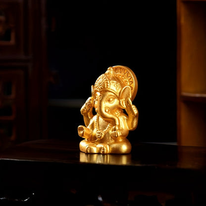 1pc Golden Elephant Trunk God Ornament Elephant Head God Ornament Elephant Trunk God Mini Small Ornament Southeast Asia India Thailand Elephant Head God Small Ornament Home Small Ornament Decoration