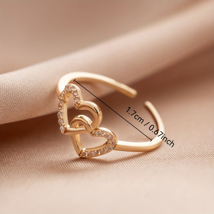 Adjustable Heart Link Ring