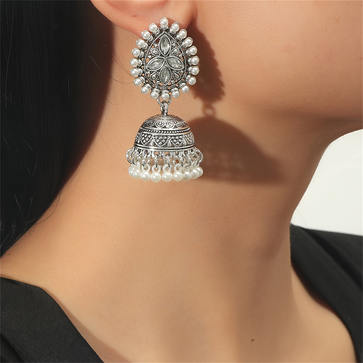 Eastern Bollywood-Inspired Waterdrop-Shaped Earrings for Women