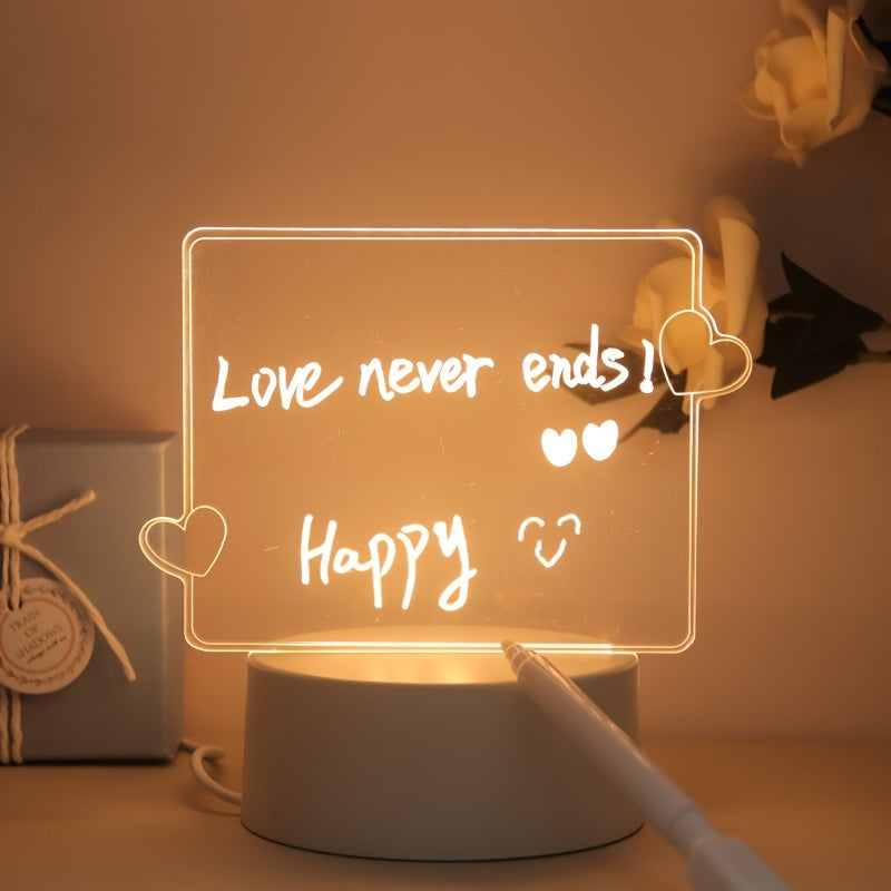 USB-Powered 3D Heart Night Lamp with Pen - Perfect for Valentine's Day, Bedroom, Living Room, or Office Decor