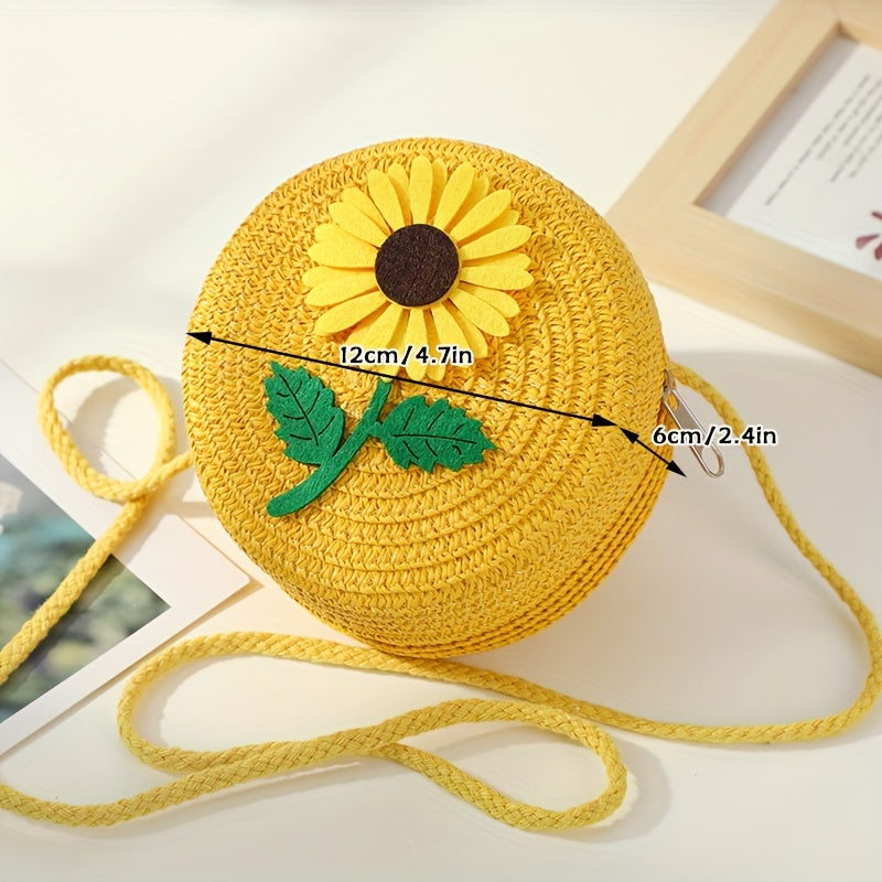 Chic Summer Straw Crossbody Bag for Youngsters - Durable, Zip Closure, Perfect for Beach & Everyday Use