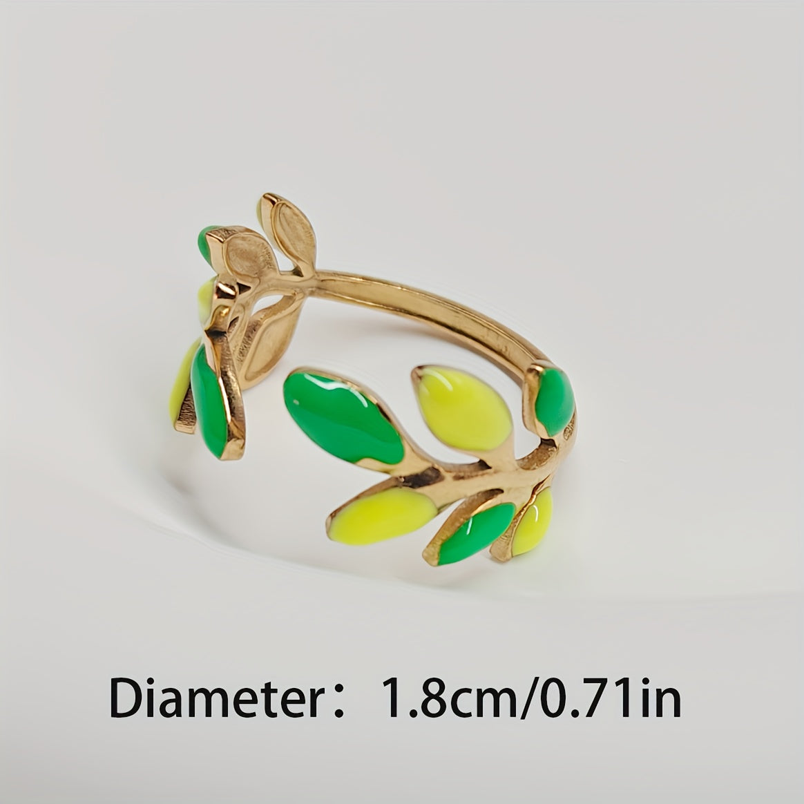 luxury leaf-shaped open ring