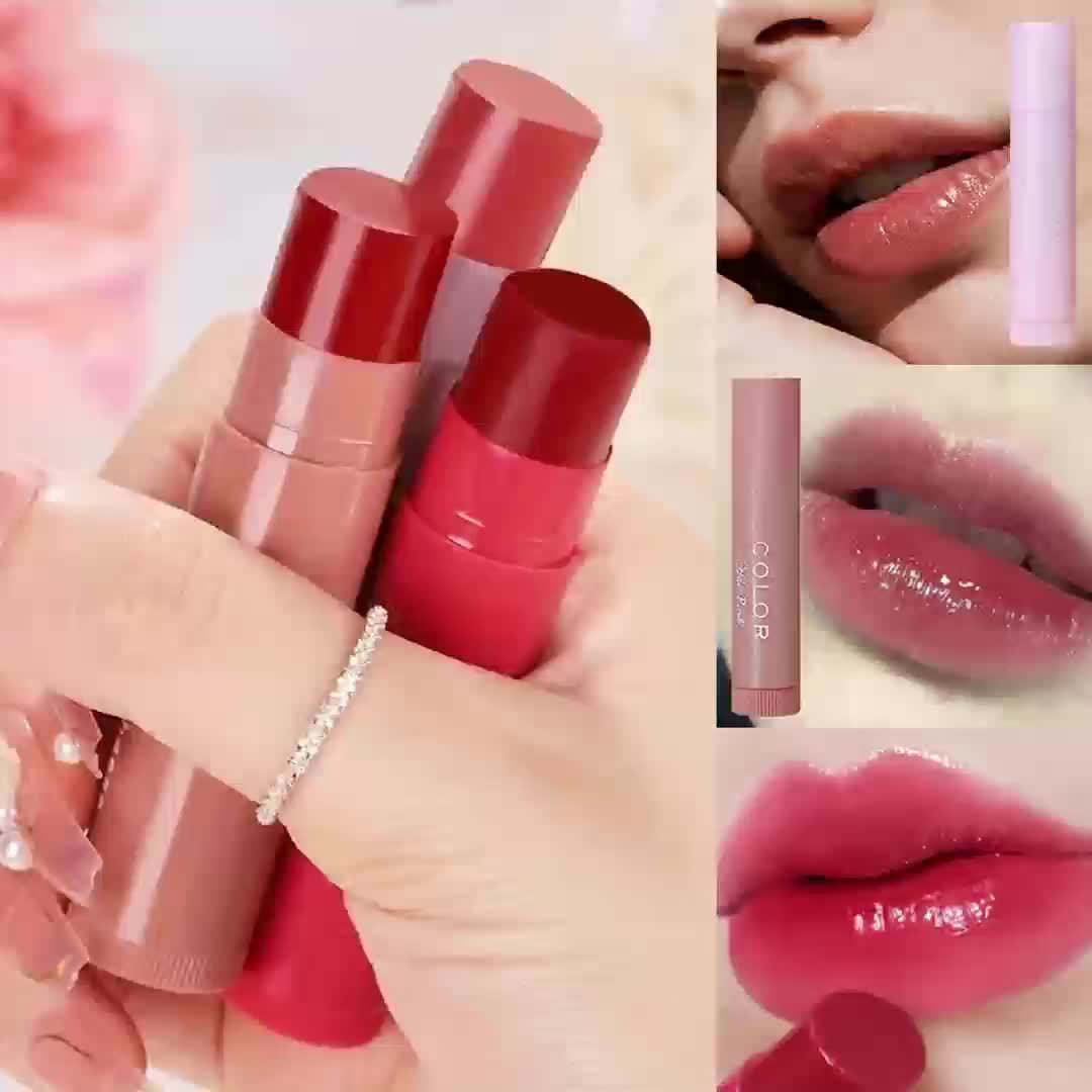 3pcs/1pc Women'S Waterproof Moisturizing Lipstick Set, Featuring 3 Long-Lasting Lip Balms in Natural Shades, Enriched with Plant Squalane for Hydration, Enhancing Lip Color with a Durable Finish, Non-Greasy, Fade-Resistant, S