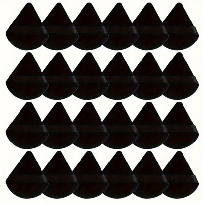 11/25pcs Reusable Triangular Makeup Sponges & Beauty Blenders - Soft Plush, Fragrance-Free, 3 Colors (Black/White/Pink) for Foundation, Powder, Blush - Gentle on Normal Light Beige, Face & Body Use, Makeup Sponges for Blendin