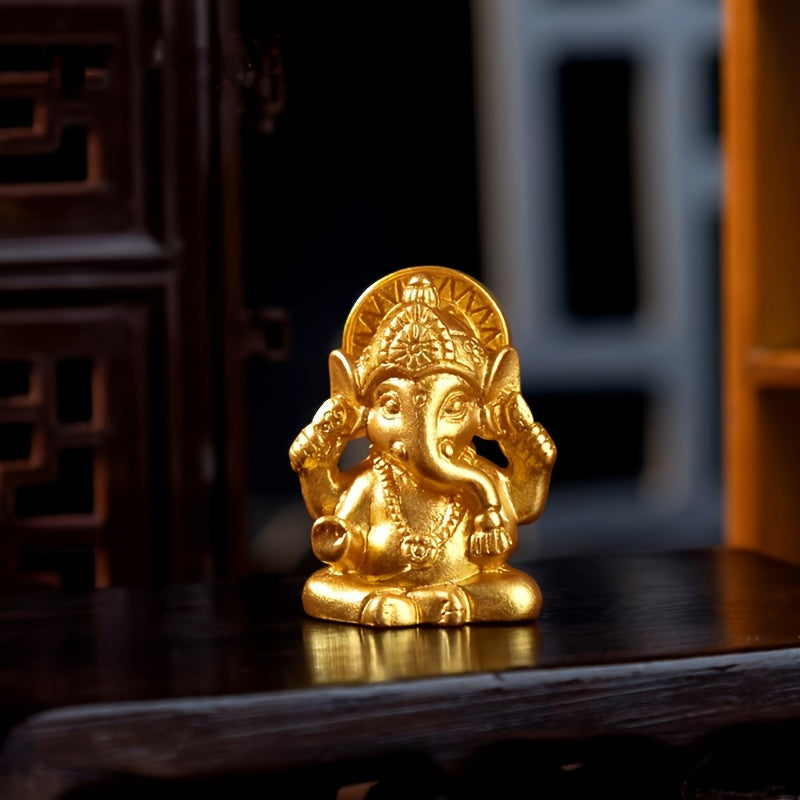 1pc Golden Elephant Trunk God Ornament Elephant Head God Ornament Elephant Trunk God Mini Small Ornament Southeast Asia India Thailand Elephant Head God Small Ornament Home Small Ornament Decoration