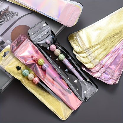 50pcs Transparent Plastic Ziplock Bags, Jewelry Display Packaging Bags for Jewelry Packaging, Pen Display Thickened Long Ziplock Bags