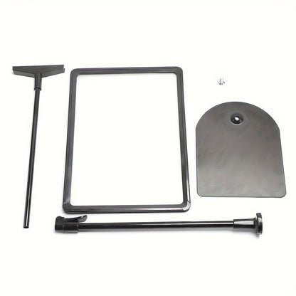 Adjustable 8.5x11" A-Frame Display Stand - Dual-Sided Poster Holder with Viewing Window, Durable Plastic, Ideal for Retail & Service Use, Black, Standing Shelf