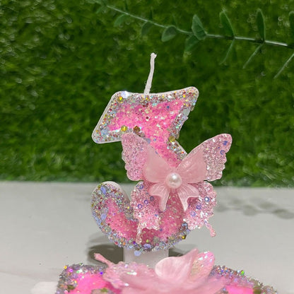 New Cute Pink Butterfly Digital Candles, Birthday Cake Candles, Festival Party Scene Decorations, Candles, Pastel Birthday Candles, Cake Candles Colourful, Birthday Candles for Cake, Candles for Birthday Cake, Flashing Cake C