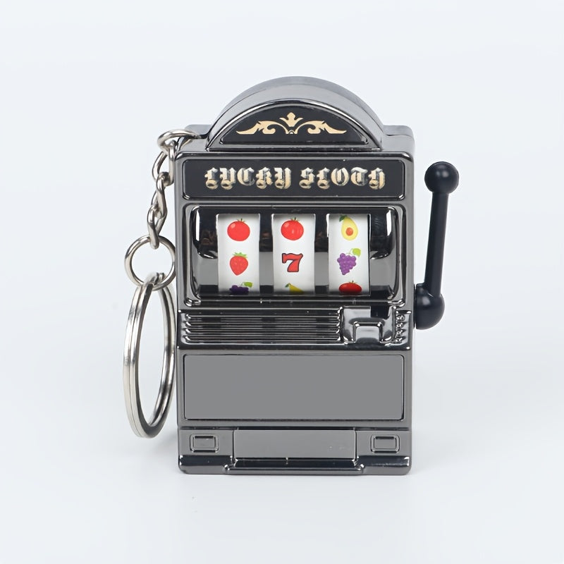 Funky Style Slot Machine Keychain, Novelty Plastic Mobile Phone Pendant, Creative Bag Charm, Unique Accessory for Gaming Enthusiasts