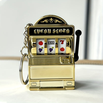 Funky Style Slot Machine Keychain, Novelty Plastic Mobile Phone Pendant, Creative Bag Charm, Unique Accessory for Gaming Enthusiasts