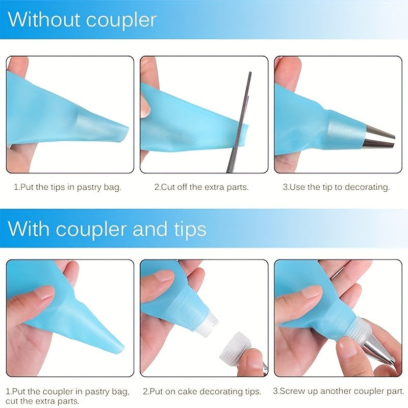 116pcs Cake Decorating Baking Tools Set, Includes Piping Nozzles Pastry Bag Tips Scraper and More Kitchen Gadgets with Storage Box. Buttercream Icing Cheese Bun Dough Pastries DIY for Birthday Parties Family Reunions Holiday