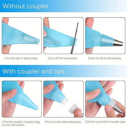 116pcs Cake Decorating Baking Tools Set, Includes Piping Nozzles Pastry Bag Tips Scraper and More Kitchen Gadgets with Storage Box. Buttercream Icing Cheese Bun Dough Pastries DIY for Birthday Parties Family Reunions Holiday