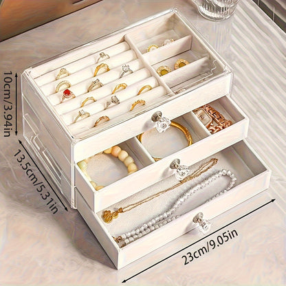 Cosmetic Storage Box - Single-Layer Acrylic Jewelry Storage Box with Drawers