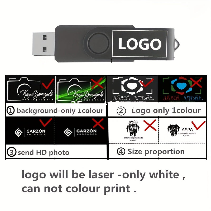 10 Pack Customizable USB Flash Drives Personalize with Your Logo Real Capacity USB 2.0 Available in 128MB/256MB/512MB/4GB/8GB/16GB/32GB for Wedding Favors & Corporate Gifts