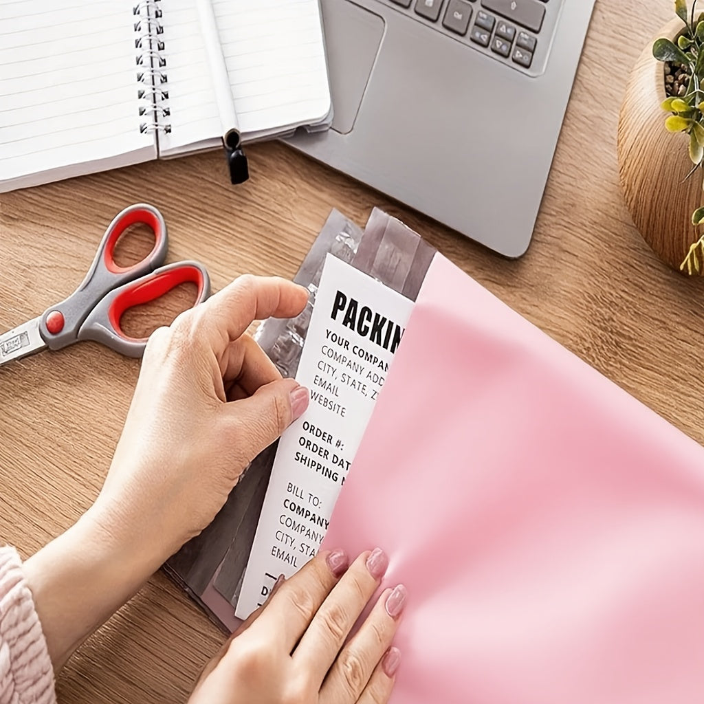 49/99 Self-Sealing Pink Mailing Bags, Multi-Purpose Thickened Postal Pouches for All Seasons, 4 Sizes Available (S，M，L，XL), Suitable for Express Shipping, Gift Wrapping & Office Use