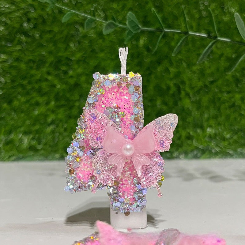 New Cute Pink Butterfly Digital Candles, Birthday Cake Candles, Festival Party Scene Decorations, Candles, Pastel Birthday Candles, Cake Candles Colourful, Birthday Candles for Cake, Candles for Birthday Cake, Flashing Cake C