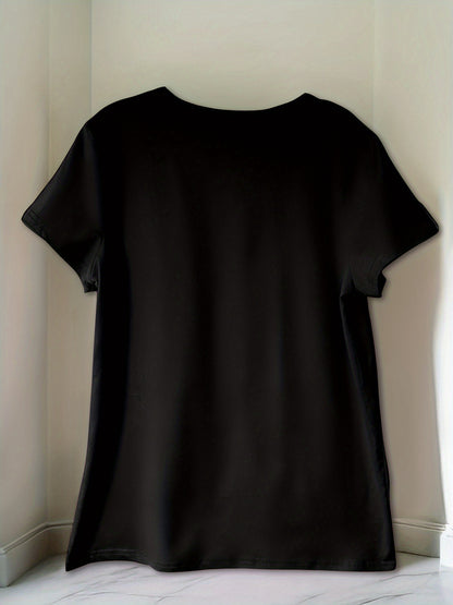 Women'S Floral Print T-Shirt - Casual & Vacation Style, Short Sleeve Crew Neck, Spring/Summer Collection, Machine Washable, Slim Fit with Vibrant Flower Design, Lightweight Polyester Blend, Perfect for Casual Attire, Casual S