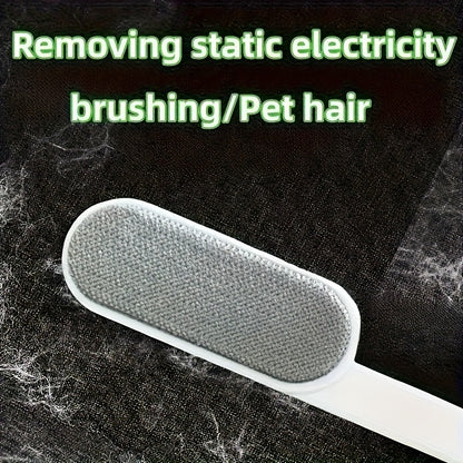 A Double-Sided Manual Dust Brush, a Reusable Pet Hair Remover Suitable for Clothes, Bedding, Sofas, Furniture, Carpets, And an Anti-Static Tool with a Plastic Handle, Requires No Electricity, Designed for Shedding And Groomin