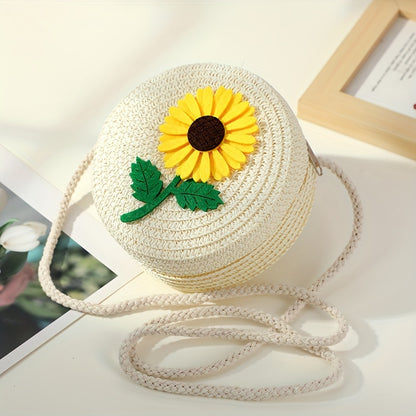 Chic Summer Straw Crossbody Bag for Youngsters - Durable, Zip Closure, Perfect for Beach & Everyday Use