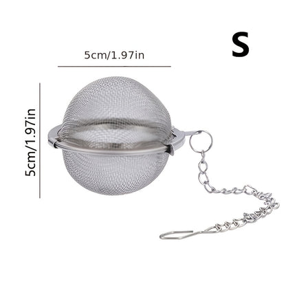 1-Pack Heavy-Duty 304 Stainless Steel Spice Ball Infuser with Chain - Heavy Chain Links for Securing Lid/Pot - Tea, Soup, Stew, Curry, Brewing - Easy-Clean Kitchen Gadgets for Home & Commercial Use - Ideal Gift for Cooks