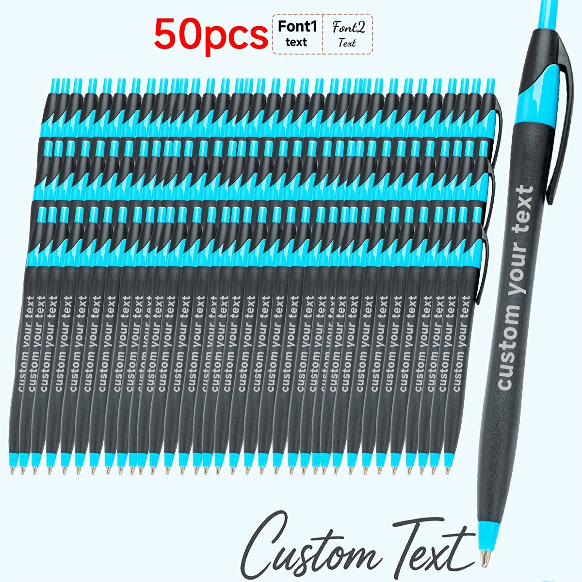 30pcs/50pcs/12pcs 50/30/12pcs Ballpoint Pens, Customizable with Inspirational Quotes, Names, And Logos. Colorful, Smooth Writing Ballpoint Pens with Black Ink for Christmas And Back-To-School Gifts.