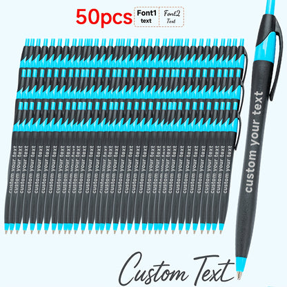 30pcs/50pcs/12pcs 50/30/12pcs Ballpoint Pens, Customizable with Inspirational Quotes, Names, And Logos. Colorful, Smooth Writing Ballpoint Pens with Black Ink for Christmas And Back-To-School Gifts.