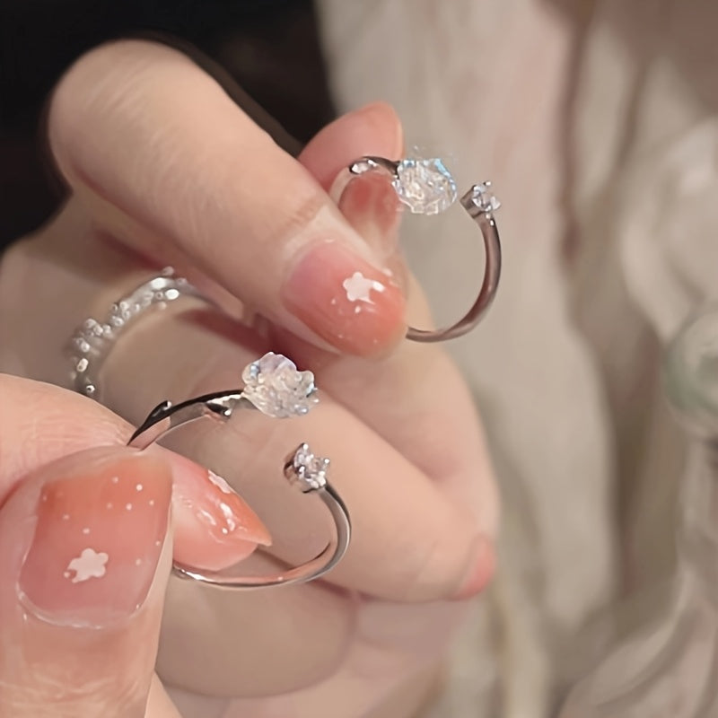 Elegant Zinc Alloy Adjustable Open Ring