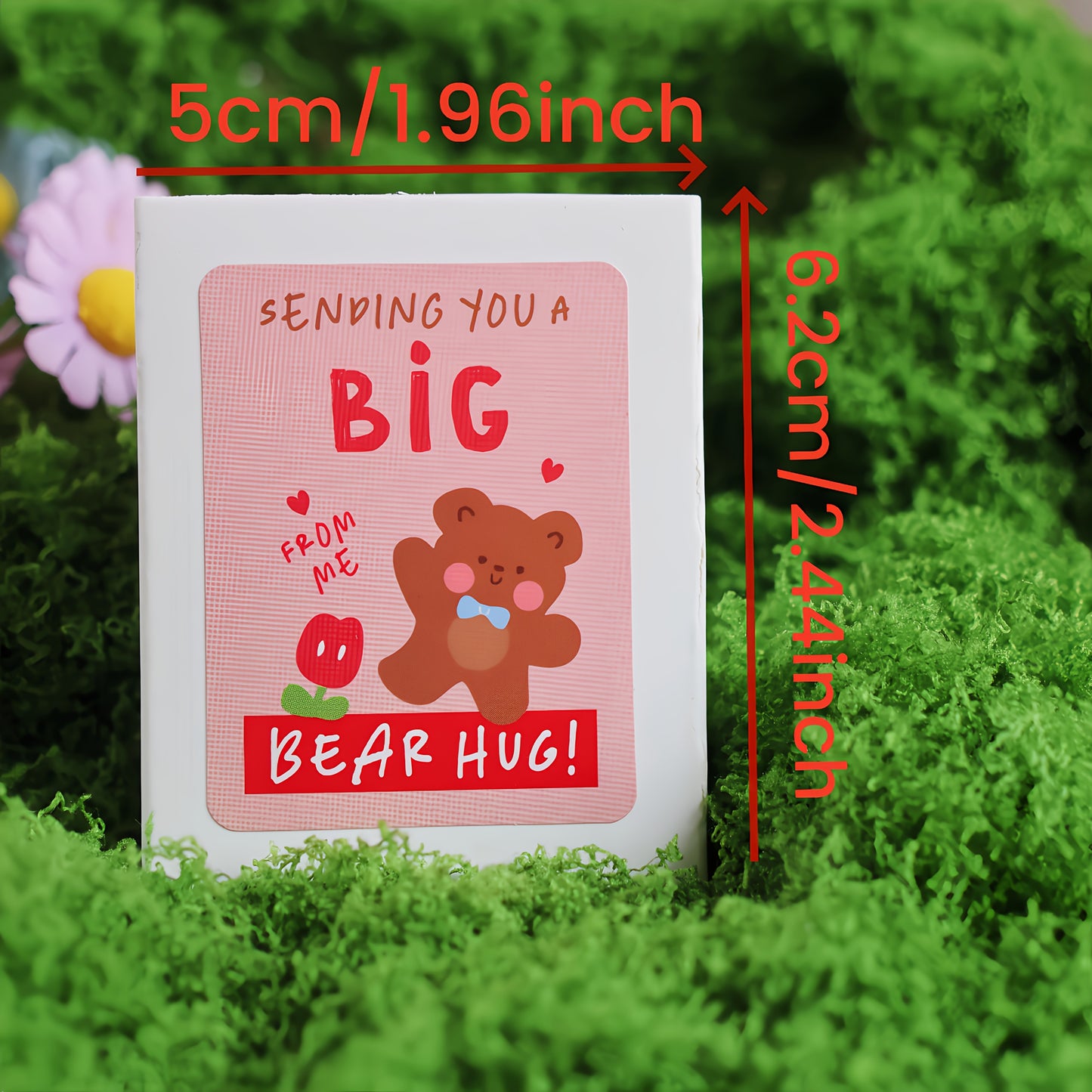 1pc My Little Worry Bear Mini Gift Box with Encouraging Card - Pocket-Sized Resin & Paper Bear Hug Keepsake, Heartwarming Friendship Memento for Weddings, Christmas, Thanksgiving, New Year Gifts, Small Gift Box, Charming Tedd