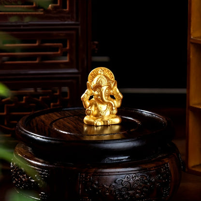 1pc Golden Elephant Trunk God Ornament Elephant Head God Ornament Elephant Trunk God Mini Small Ornament Southeast Asia India Thailand Elephant Head God Small Ornament Home Small Ornament Decoration
