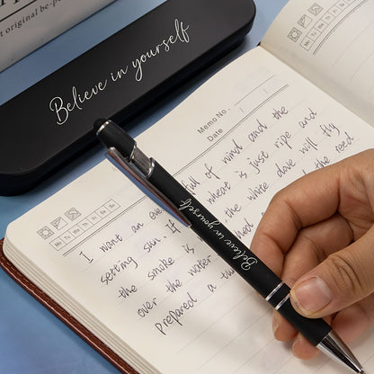 Aurora Pen C1 - Custom Ballpoint Pen - with Name And Gift Box, Personalized Teacher Pen, Customizable Gel Pen, Can Be Personalized with Text, Birthday Gift, Teacher'S Day Gift, Black, for Friends, Couples, Family, Office.