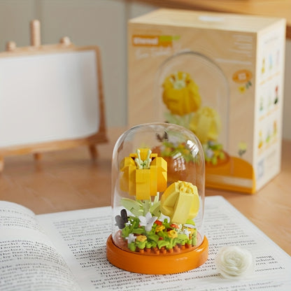 Small Particle Building Block Flower Assembly DIY Toy Home Desktop Decoration Model Holiday Gift for Mother's Day and Valentine's Day