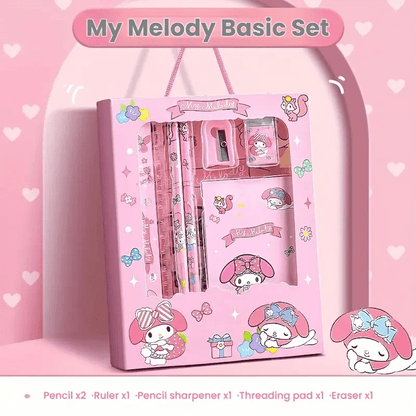 Sanrio for kuromi & for My Melody Stationery Gift Set - Complete Office Supplies Kit with Notebook, Pens, Pencils, and More in a Cute Character-Themed Box, Perfect for Birthdays and Holidays, Birthday Gift|Playful Design|Dura