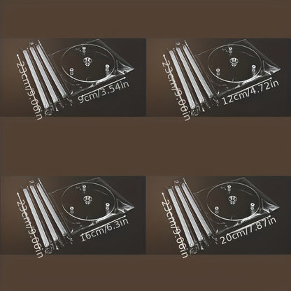 Multi-Tier Cake Layering Kit - 4 Reusable Transparent Dowels and Dividers for Elegant Wedding Baking