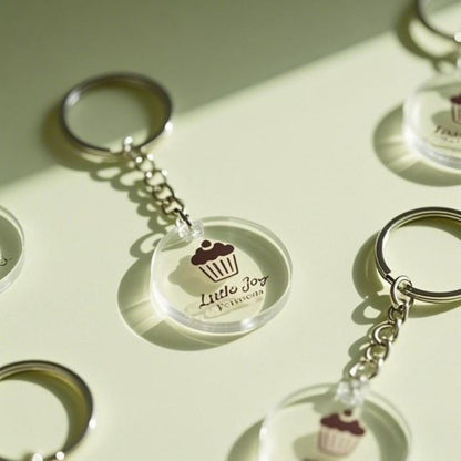 10/20/30/50/80 Custom Clear Acrylic Keychains - Round Photo/Logo/Text Engraved Key Rings, Durable Personalized Gifts Suitable for Backpack Decorations, Couples, Friends, and Family