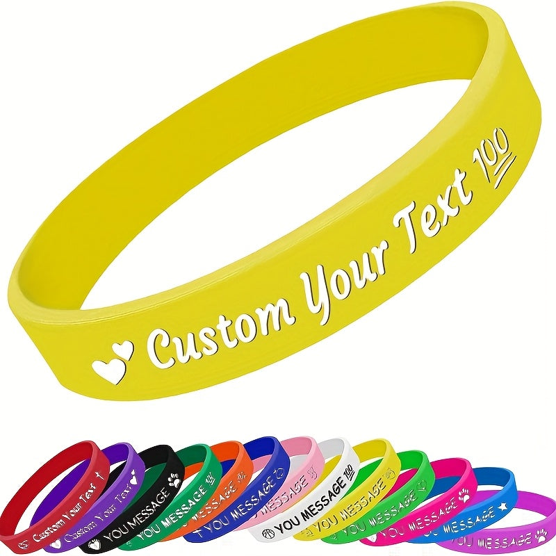 New Hot Deal 25pcs Silicone Bracelets with Heart Pattern, Create Your Own Design, Unisex for Holidays or Daily Use, Lightweight Wristbands Suitable for Weddings, Birthdays, Corporate Events, Christmas, Earth Day - Inspiration