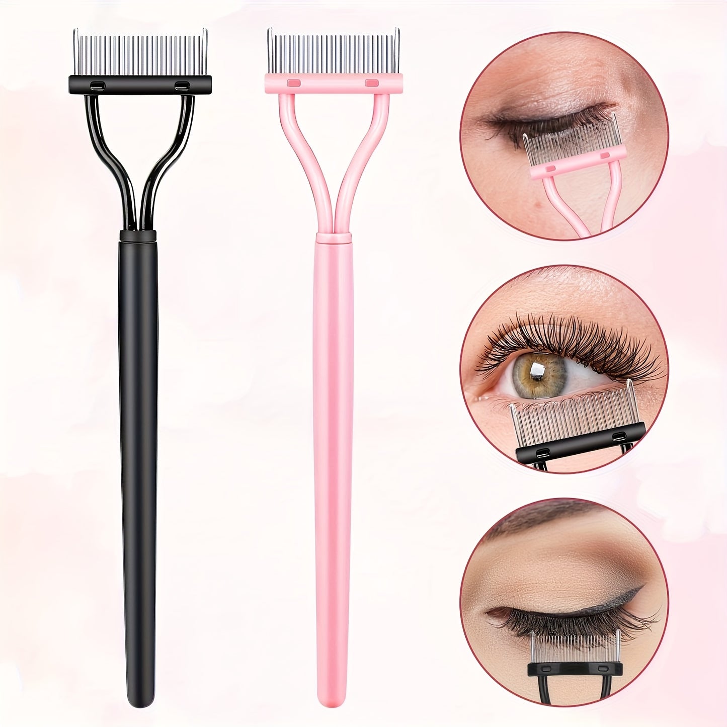 Eyelash Curler, Women's Eyebrow Brush Set, Eyelash Curler with Comb, Eyelash Comb Separator, 3-in-1 Mascara Brush, 2-in-1 Beveled Eyebrow Brush and Comb, Eyelash Curler Replacement Strip, Comb. Suitable for all eye shapes, qu