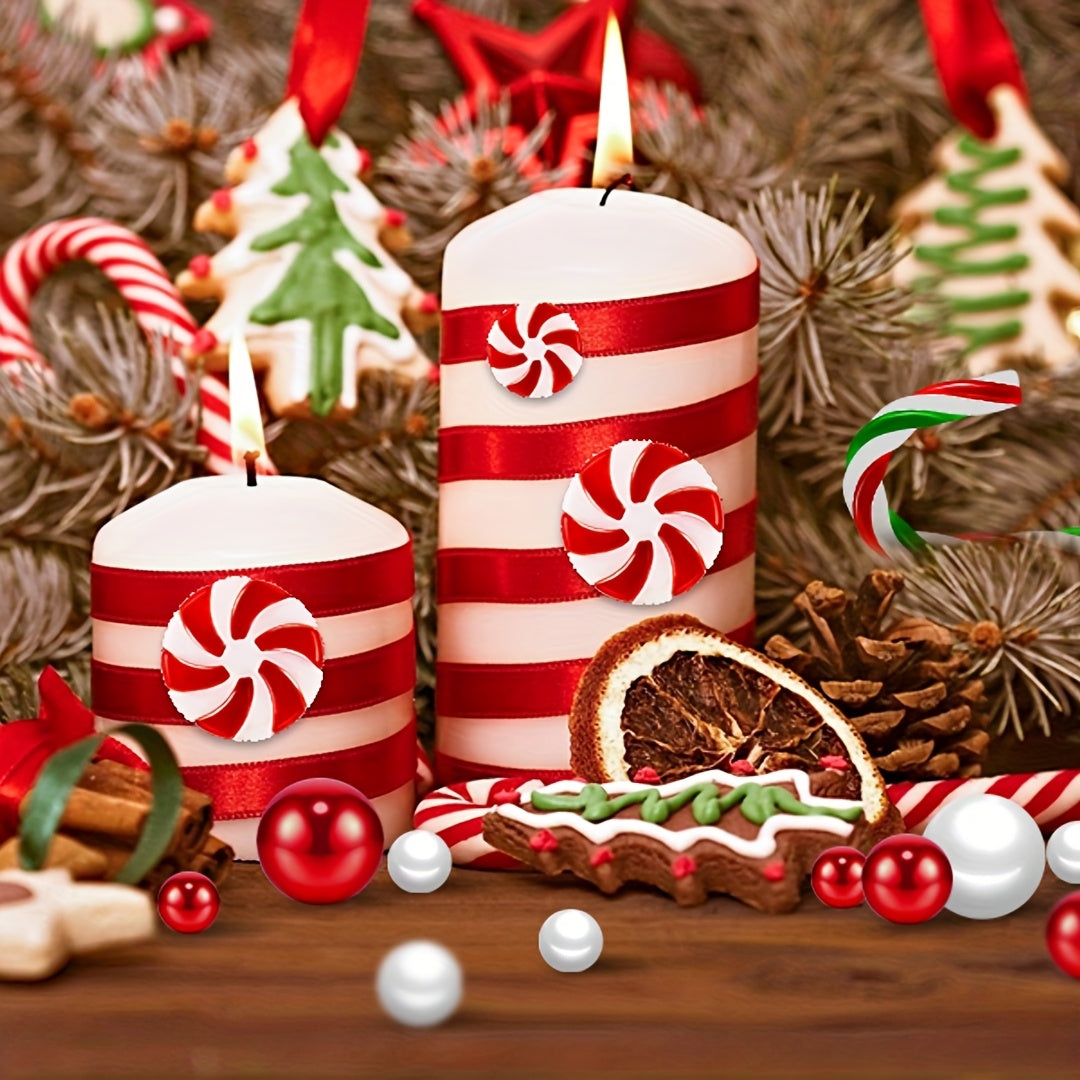 531pcs, Floating Beads for Centerpieces Vases, Vase Fillers, Christmas Vase Filler, White and Red Fake Candy Cane Decor, Christmas Table Decor, Christmas Vase Fillers for Home Table Decorations, Christmas Home Decor