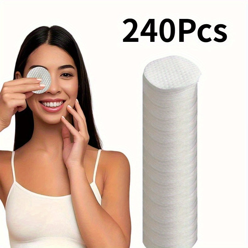 60/120/240pcs oval cleaning pad, suitable for face use, high-quality cosmetic water pad, velvet-free round pad, suitable for all light brown types, disposable facial cleansing and cleansing face pads