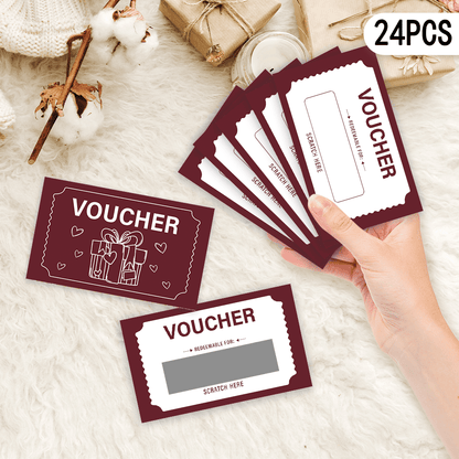 24pcs, Love Coupon, DIY scratch card, Surprise Card, Raffle Card, Game Card, Birthday Card, Reward Card, Holiday Gift Card, Birthday Party decoration, Scratch, Class Reward, Party, Birthday gift, Scratc