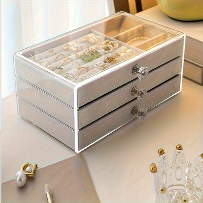Cosmetic Storage Box - Single-Layer Acrylic Jewelry Storage Box with Drawers