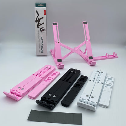 2-in-1 adjustable laptop stand with cooling function, portable ABS tripod base, stable and ergonomically designed, suitable for home office and remote work, laptop support stand, essential item for remote work, modern technol